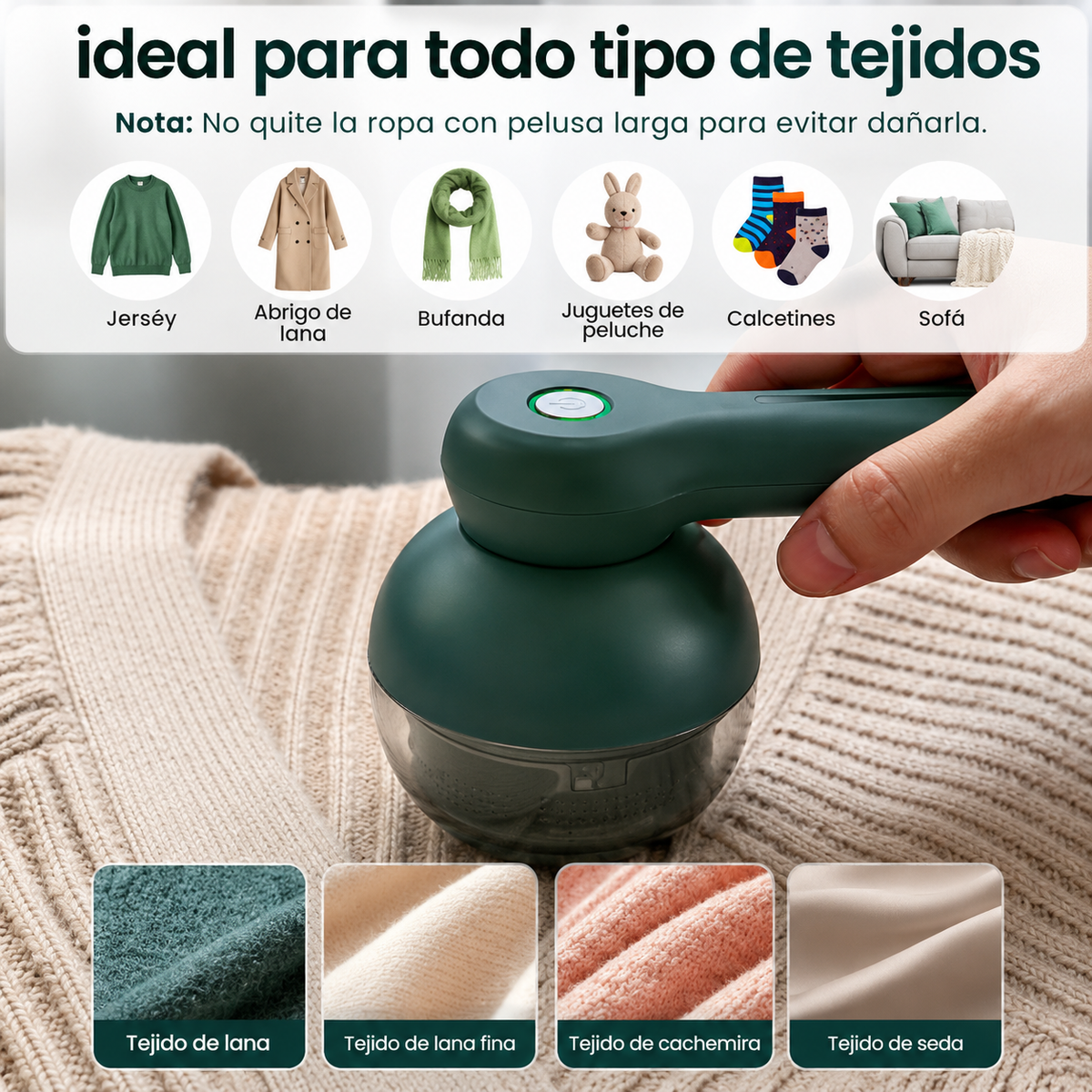 REMOVEDOR DE PELUSAS ELÉCTRICO - ROPA COMO NUEVA EN MINUTOS ✨