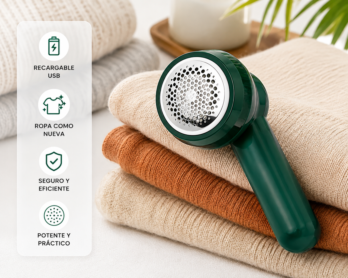 REMOVEDOR DE PELUSAS ELÉCTRICO - ROPA COMO NUEVA EN MINUTOS ✨